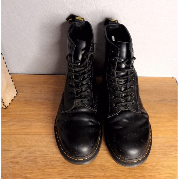 Dr. Martens 1460 Women’s 9 EU 41 Black Vegan Combat Lace Up Ankle Boots Doc - Picture 9 of 12